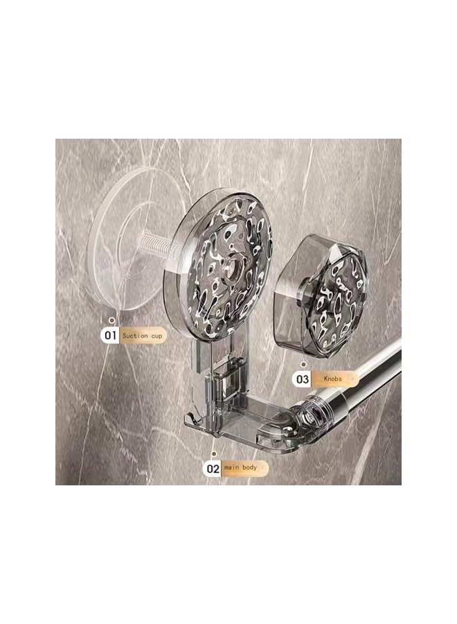 PROMASS Bathroom towel rack, non-fixed thickened stainless steel bathroom wall rack, bathroom and kitchen wall rack that can rotate on both sides and stretch in the middle. (50cm) - Image 2