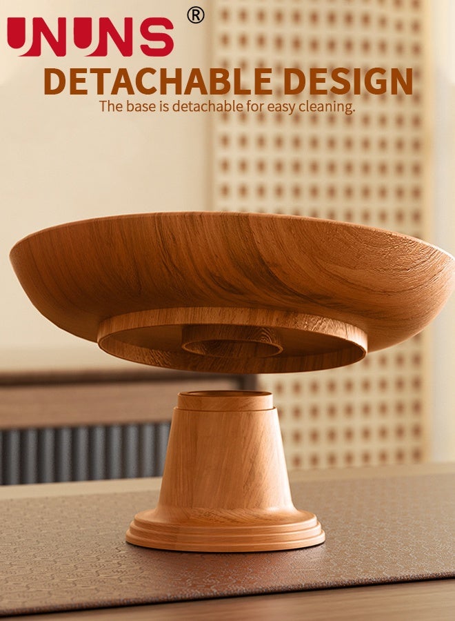 UNUNS Fruit Bowel,2pc Plastic Wooden Texure Fruit Trays with Detachable Base,Wood Serving Bowl for Fruit,Salad,Dessert Platter Tray Dish Kitchen Dining Fruit,Snack - Image 5