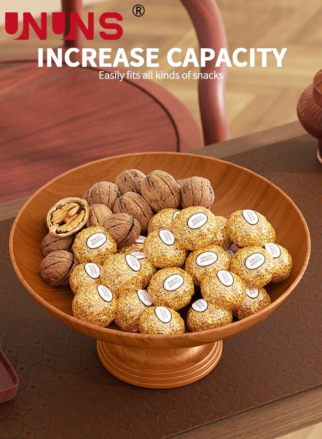 UNUNS Fruit Bowel,2pc Plastic Wooden Texure Fruit Trays with Detachable Base,Wood Serving Bowl for Fruit,Salad,Dessert Platter Tray Dish Kitchen Dining Fruit,Snack - Image 3