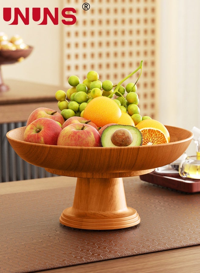 UNUNS Fruit Bowel,2pc Plastic Wooden Texure Fruit Trays with Detachable Base,Wood Serving Bowl for Fruit,Salad,Dessert Platter Tray Dish Kitchen Dining Fruit,Snack - Image 1