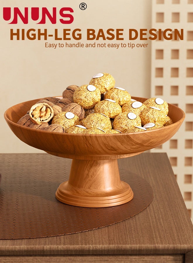 UNUNS Fruit Bowel,2pc Plastic Wooden Texure Fruit Trays with Detachable Base,Wood Serving Bowl for Fruit,Salad,Dessert Platter Tray Dish Kitchen Dining Fruit,Snack - Image 4