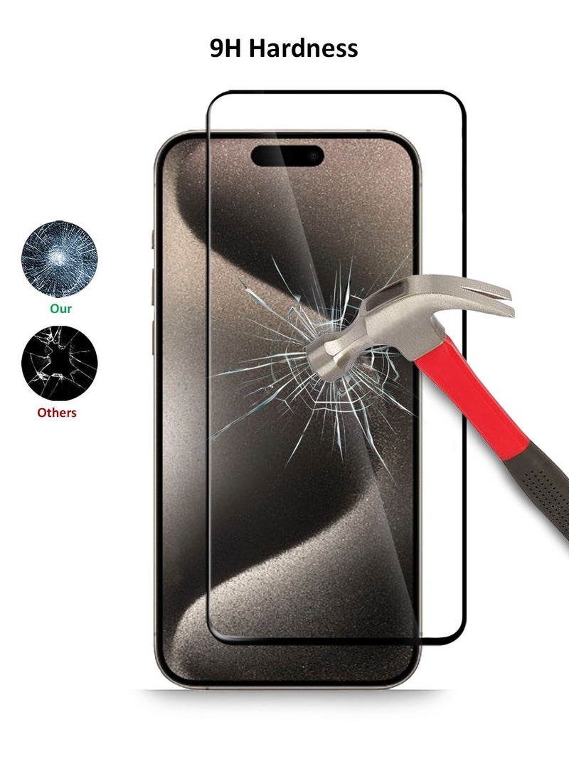 Techie Apple iPhone 15 Pro Full Cover HD Tempered Glass Screen Protector - Image 3
