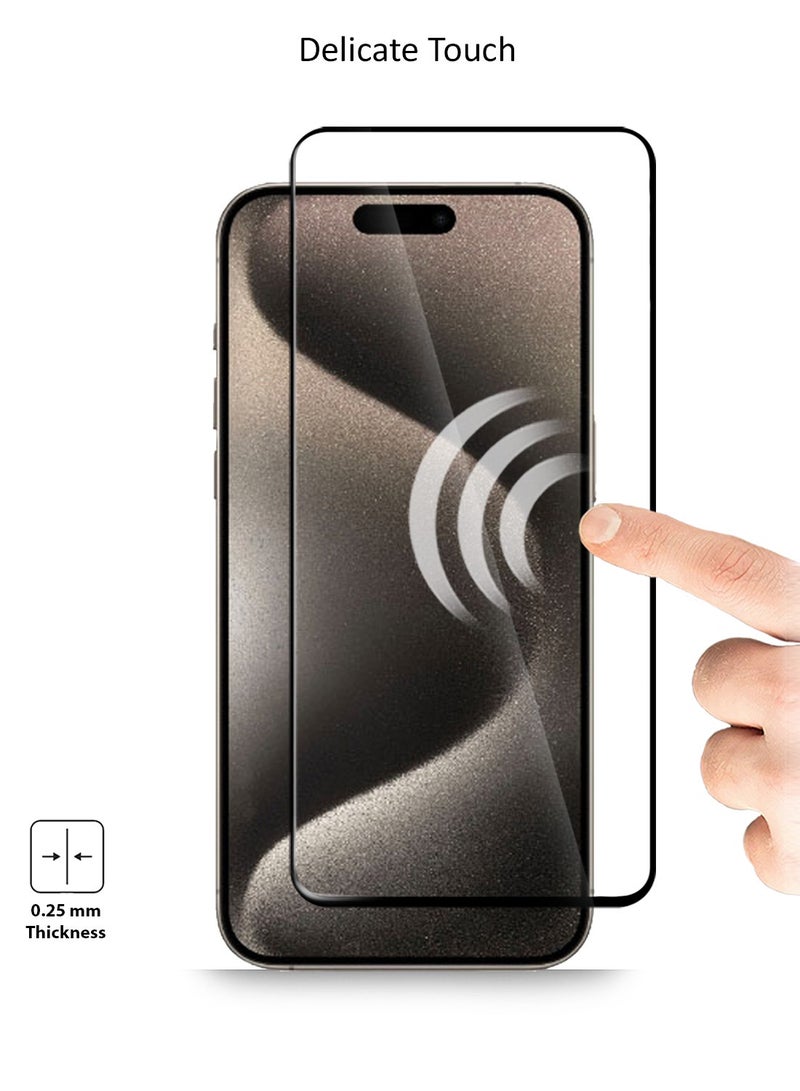 Techie Apple iPhone 15 Pro Full Cover HD Tempered Glass Screen Protector - Image 4