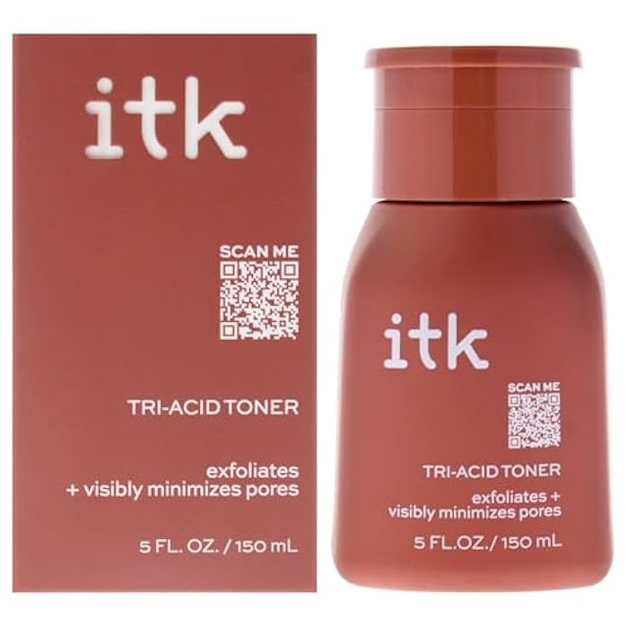 ITK Tri-Acid Facial Toner with AHA, BHA, PHA + Niacinamide - Exfoliate Face + Minimize Pores - Salicylic + Lactic Acid - Brighten Dark Spots + Glow, 5 Fl Oz - Image 1