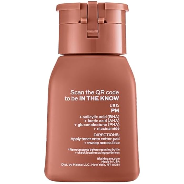 ITK Tri-Acid Facial Toner with AHA, BHA, PHA + Niacinamide - Exfoliate Face + Minimize Pores - Salicylic + Lactic Acid - Brighten Dark Spots + Glow, 5 Fl Oz - Image 2
