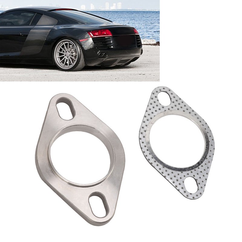 Universal Exhaust Flange Kit: 2In 2-Bolt Stainless Steel, High Strength Sealing, Reduce Abnormal Sound - Direct Replacement Kit for Exhaust Downpipe, Catback, Headers, Muffler, Resonator - Image 3
