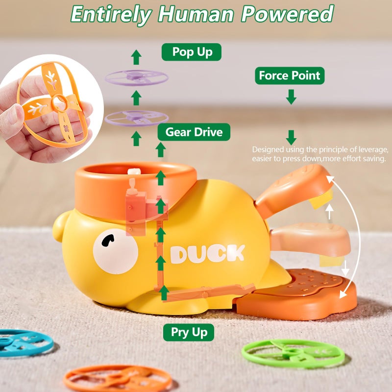 COUOMOXA Flying Disc Launcher for Kids: 3-12 Year Old Boys Girls Throw and Catch Outdoor Indoor Sports Game - Fun Family Activity Chasing Toys - Perfect Birthday Party Gift for Kid - Image 2
