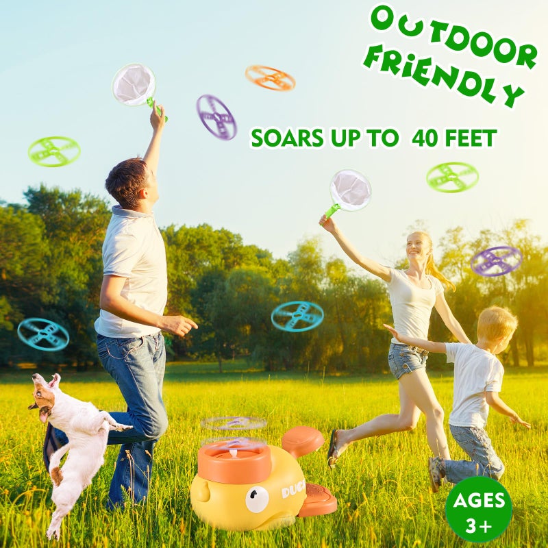 COUOMOXA Flying Disc Launcher for Kids: 3-12 Year Old Boys Girls Throw and Catch Outdoor Indoor Sports Game - Fun Family Activity Chasing Toys - Perfect Birthday Party Gift for Kid - Image 5