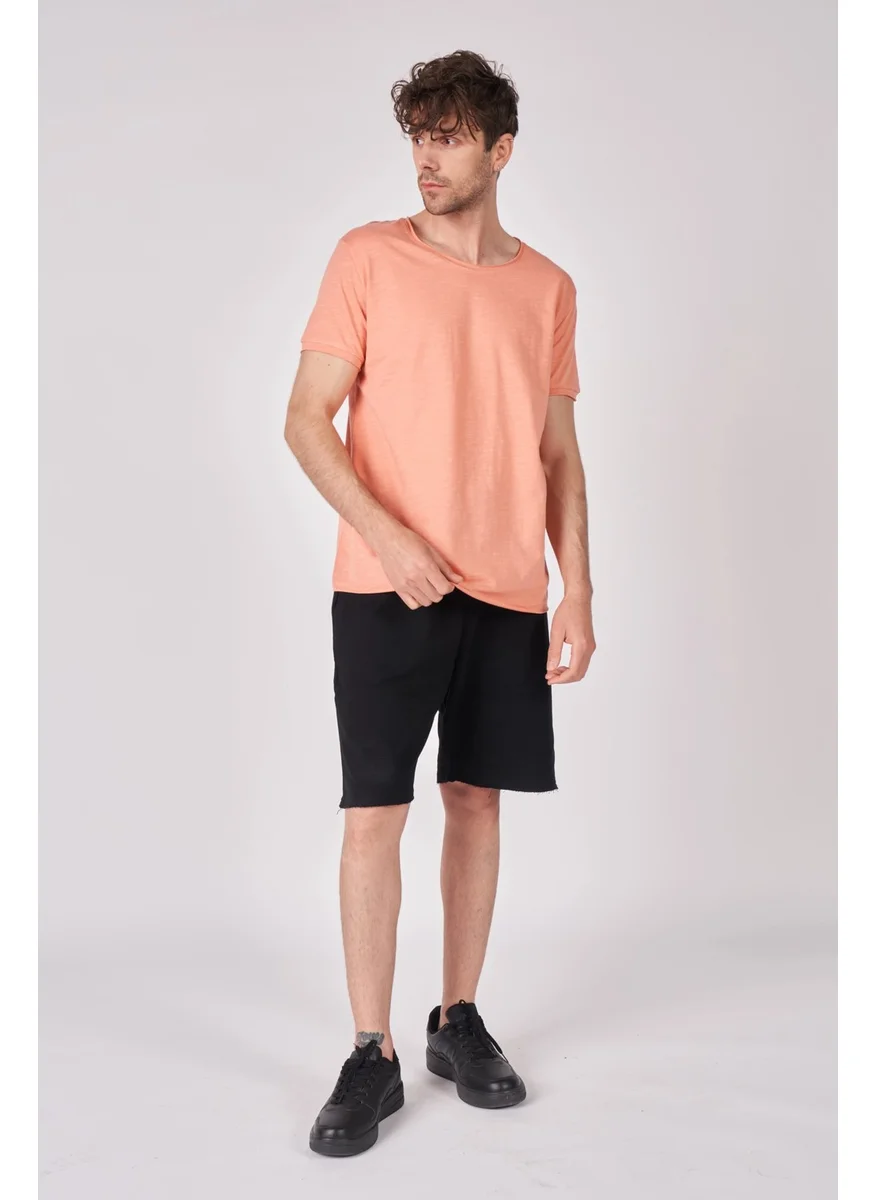 Defy'S Men's 100% Cotton Short Sleeve Boat Neck T-Shirt