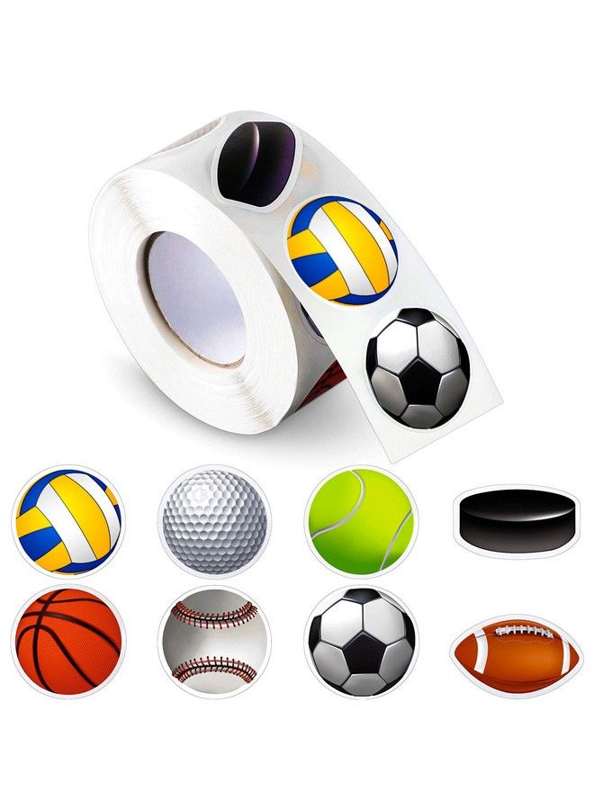 Outus 800 Pieces Mixed Sports Balls Stickers 1.38 Inches Waterproof Basketball Baseball Soccer Ball Football Tennis Golf Puck Volleyball Themed Party Decorative Stickers For Birthday Party C - Image 2
