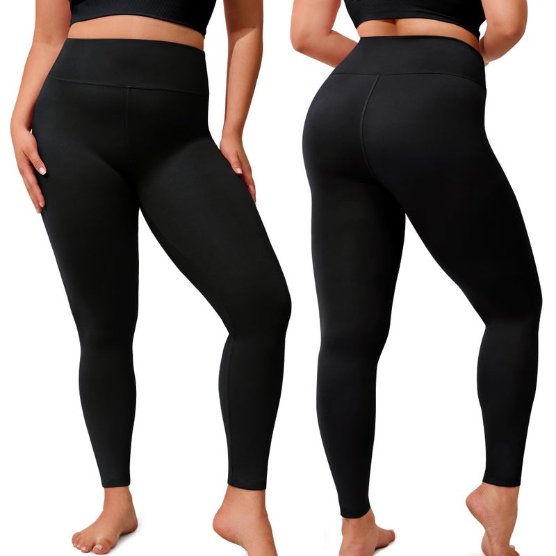 VALANDY Creamlush 3 Pack Plus Size Leggings for Women-High Waisted Soft Stretchy Yoga Pants,L-5XL - Image 2