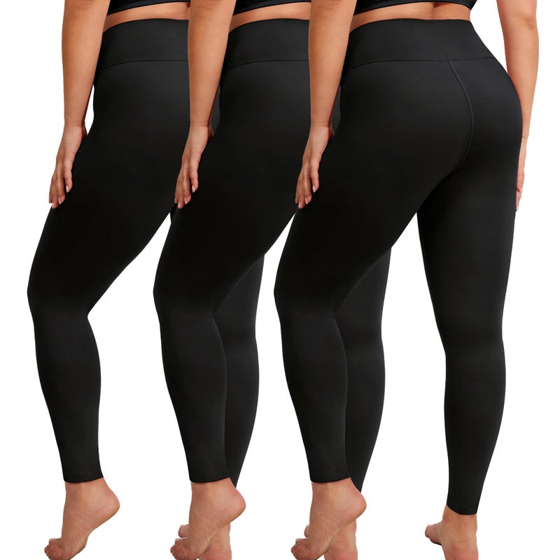 VALANDY Creamlush 3 Pack Plus Size Leggings for Women-High Waisted Soft Stretchy Yoga Pants,L-5XL - Image 1