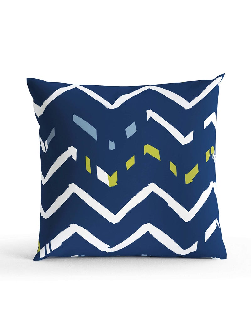 Divine Casa Microfiber Cushion Covers Set of 5 | Size 16 x 16 Inch Decorative Sofa Throw Cushion Cases | Soft & Durable for Living Room Bedroom Couch Home Decor | Abstract | Navy Blue & White - Image 3