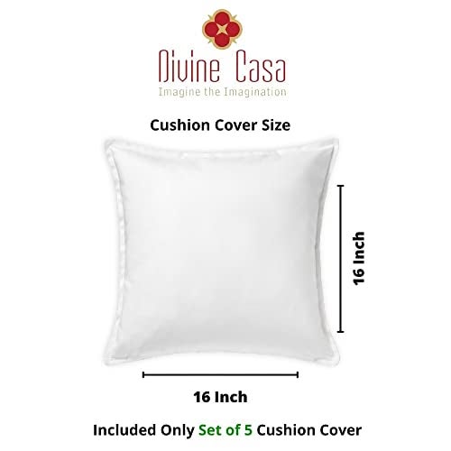 Divine Casa Microfiber Cushion Covers Set of 5 | Size 16 x 16 Inch Decorative Sofa Throw Cushion Cases | Soft & Durable for Living Room Bedroom Couch Home Decor | Abstract | Navy Blue & White - Image 5