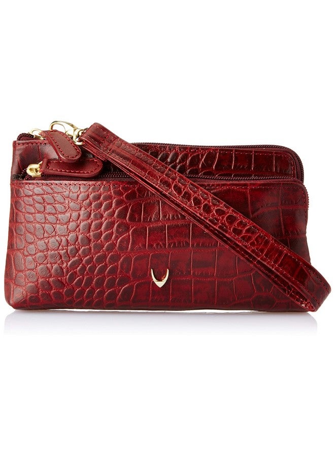 Hidesign Leather Wallet- Red Marsala - Image 1