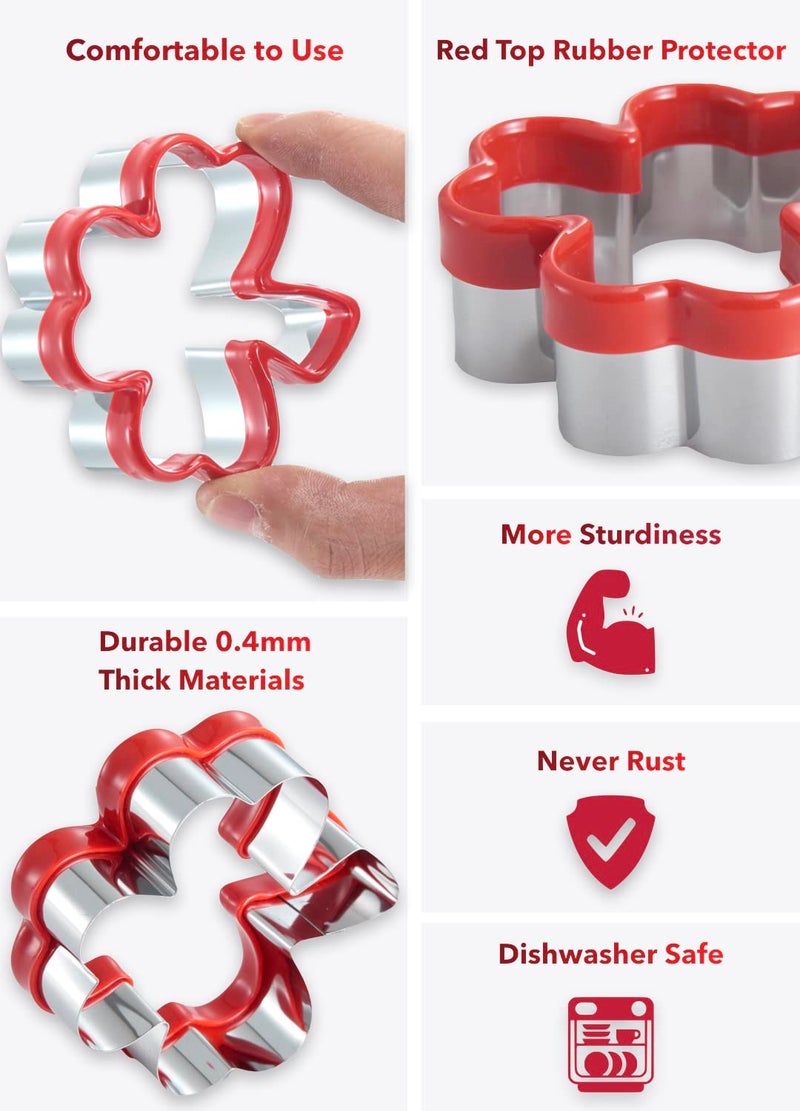 COOKIEQUE 3 Pcs Clover Cookie Cutter Set 4.1" 3" 1.8", St. Patrick's Day Irish Shamrock Cookie Cutters, Holiday Stainless Steel Cookie Cutters, Coated with Soft PVC for Protection - Image 2