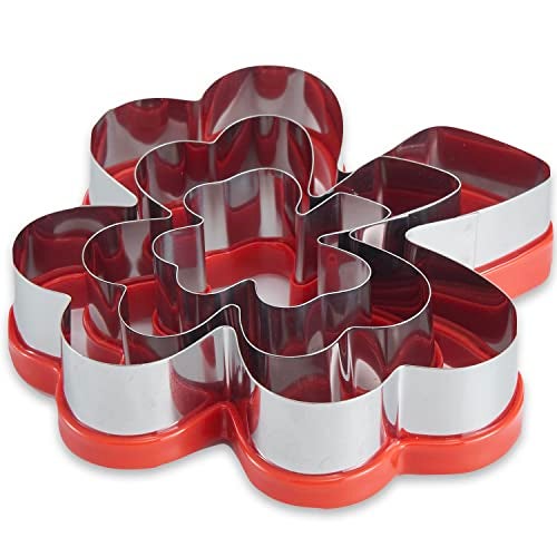 COOKIEQUE 3 Pcs Clover Cookie Cutter Set 4.1" 3" 1.8", St. Patrick's Day Irish Shamrock Cookie Cutters, Holiday Stainless Steel Cookie Cutters, Coated with Soft PVC for Protection - Image 3