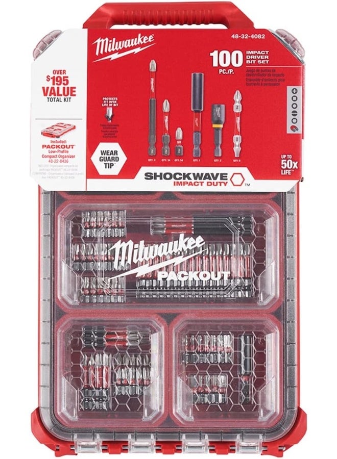 Milwaukee Milwaukee Shockwave 100pcs Impact Driver Bit Set Packout - Image 1