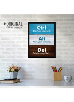 Chaka Chaundh Chaka Chaundh Motivational Quotes Wall Frames Ctrl Control yourself Alt Alter your thinking Del Delete negativity Student Quotes Office Quotes 14 X 11 Inches  - Image 2