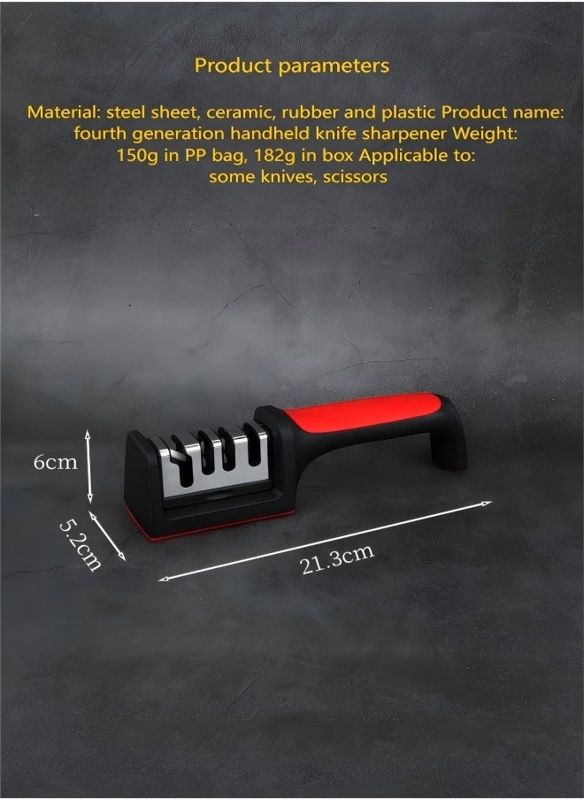 Beautiful - Multi-Functional Diamond 4-In-1 Knife Sharpener, Portable Outdoor Hand-Held Fast Tungsten Steel Whetstone - Image 1