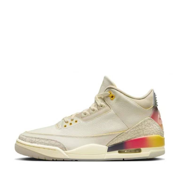 Putian Shoes Pure Original AJ3 White Cement Sunset Gradient Flame Hiroshi Fujiwara Red Rice White Men''s and Women''s Sports Basketball Shoes - Image 3