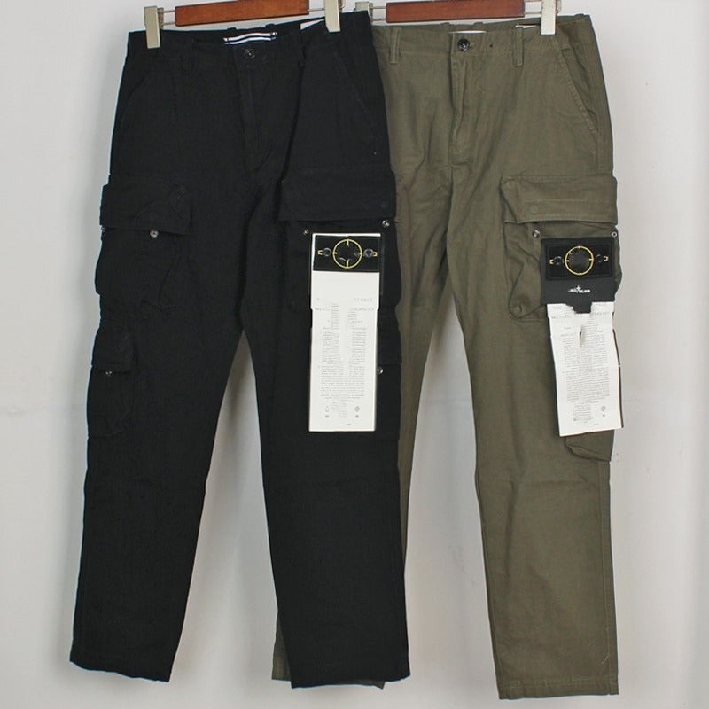 Stone Island Cargo Trousers Multi-Pocket Badge Pants black  - Image 2