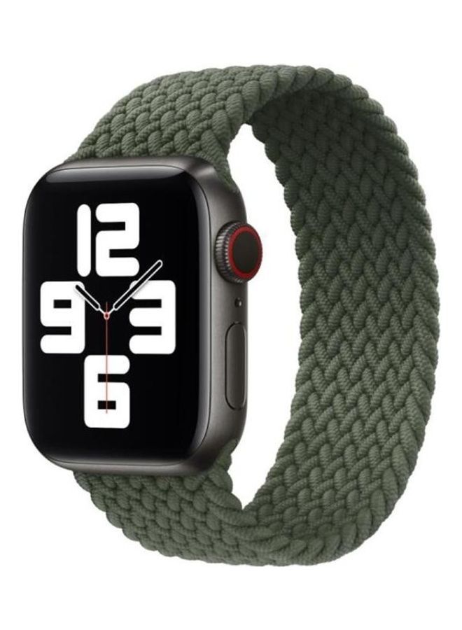 NIBEMINENT Nylon Replacement Strap For Apple Watch Series SE/6/5/4 40mm And 3/2/1 38mm Olive Green - Image 2