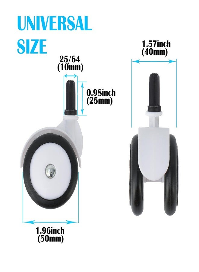 WYI Baby Walker Wheels Replacement, Set of 4, Baby Walker Accessories, Plastic Rubber Wheels Casters, Wheels for Stroller(F-Black) - Image 2