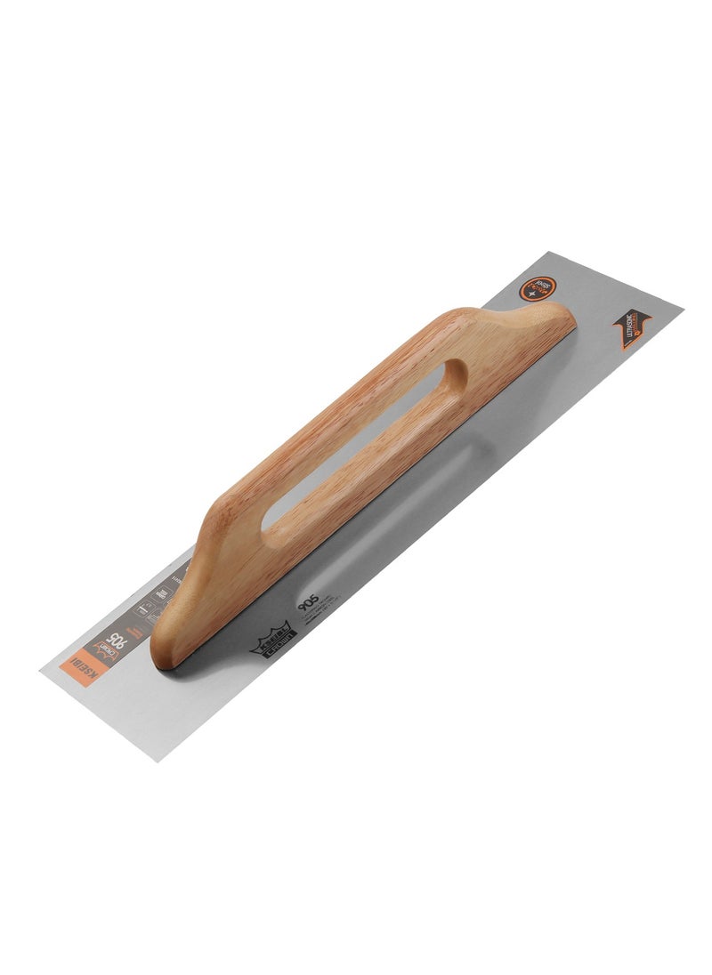KSEIBI Two-Handed Plastering Trowel, Drywall Trowel, 14x50cm Carbon Steel Flat Finishing Trowel, Lightweight Grout Tool, Building Finishing Trowel with Wood Handle for Concrete, Cement, Paint.  - Image 1