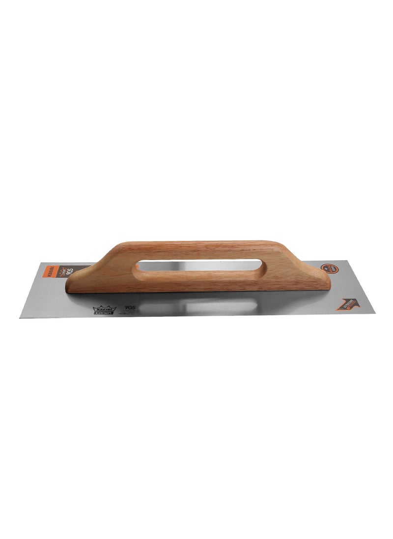 KSEIBI Two-Handed Plastering Trowel, Drywall Trowel, 14x50cm Carbon Steel Flat Finishing Trowel, Lightweight Grout Tool, Building Finishing Trowel with Wood Handle for Concrete, Cement, Paint.  - Image 2