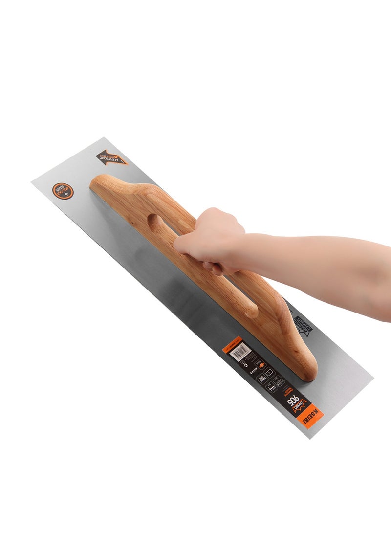 KSEIBI Two-Handed Plastering Trowel, Drywall Trowel, 14x50cm Carbon Steel Flat Finishing Trowel, Lightweight Grout Tool, Building Finishing Trowel with Wood Handle for Concrete, Cement, Paint.  - Image 3