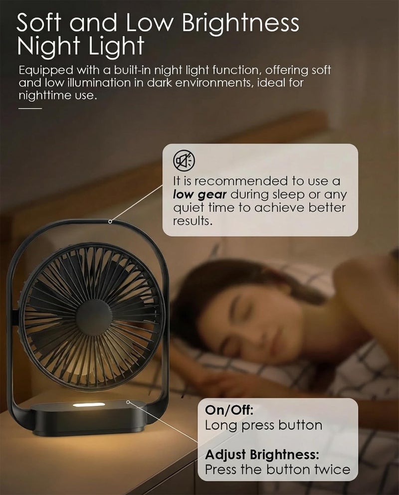 GIIKNEW Magnetic Cruise Ship Approved Fan with LED Light, 4000mAh Battery Operated Portable Fan with 4 Speeds, Magnetically Sticks on Cabin Ceilings and Walls - Black - Image 4