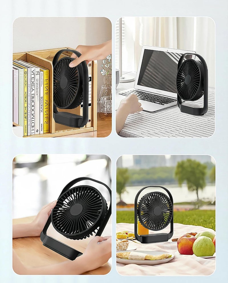 GIIKNEW Magnetic Cruise Ship Approved Fan with LED Light, 4000mAh Battery Operated Portable Fan with 4 Speeds, Magnetically Sticks on Cabin Ceilings and Walls - Black - Image 5