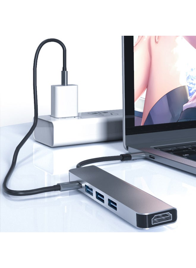 Type C To Hdmi 4K Usb3.0 Pd Expansion Dock Mobile Phone Laptop All-in-one Hub-Number Of Interfaces:nine In One  - Image 4