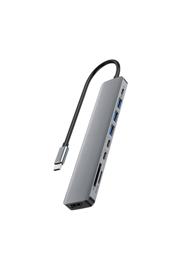 Type C To Hdmi 4K Usb3.0 Pd Expansion Dock Mobile Phone Laptop All-in-one Hub-Number Of Interfaces:nine In One  - Image 1