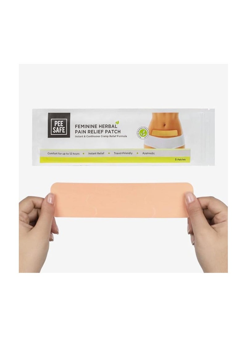 Pee safe Feminine Herbal Pain Relief Patches (Pack of 10) | Natural Pain Relief Patches | No Side Effects | Sleek Design | Comfort for Upto 12 Hours - Image 2