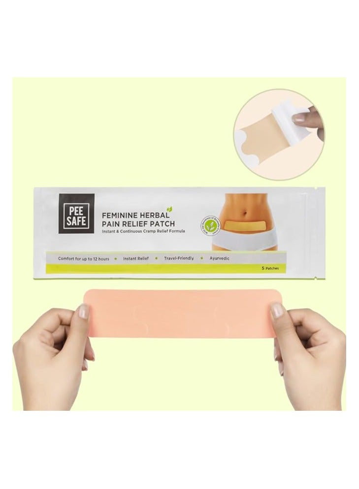 Pee safe Feminine Herbal Pain Relief Patches (Pack of 10) | Natural Pain Relief Patches | No Side Effects | Sleek Design | Comfort for Upto 12 Hours - Image 3