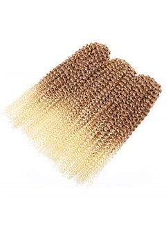Sharopul Sharopul 3little pcs/pack Kinky Curl 12 Inch Afro Kinky Twist Hair Soft Synthetic Crochet Braiding Hair Extention (12inch Blonde)  - Image 5