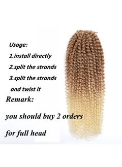 Sharopul Sharopul 3little pcs/pack Kinky Curl 12 Inch Afro Kinky Twist Hair Soft Synthetic Crochet Braiding Hair Extention (12inch Blonde)  - Image 3