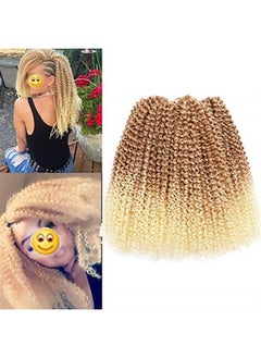 Sharopul Sharopul 3little pcs/pack Kinky Curl 12 Inch Afro Kinky Twist Hair Soft Synthetic Crochet Braiding Hair Extention (12inch Blonde)  - Image 4