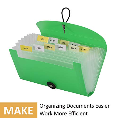SEEKIND Expanding File Folders 4 Pack, 7.1" 4.2" Receipt Organizer Folder Accordion Folder Document with 13 Pocket for Office,Cards,Tickets-Water Resistant - Image 2