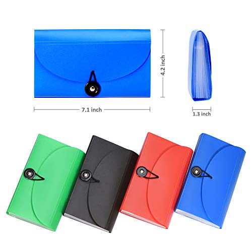 SEEKIND Expanding File Folders 4 Pack, 7.1" 4.2" Receipt Organizer Folder Accordion Folder Document with 13 Pocket for Office,Cards,Tickets-Water Resistant - Image 4