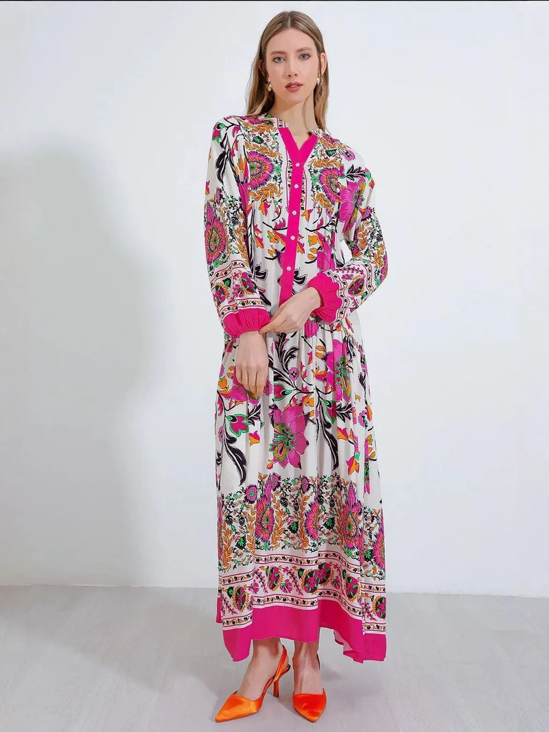 BIG DART BDART Patterned V-Neck Maxi Dress