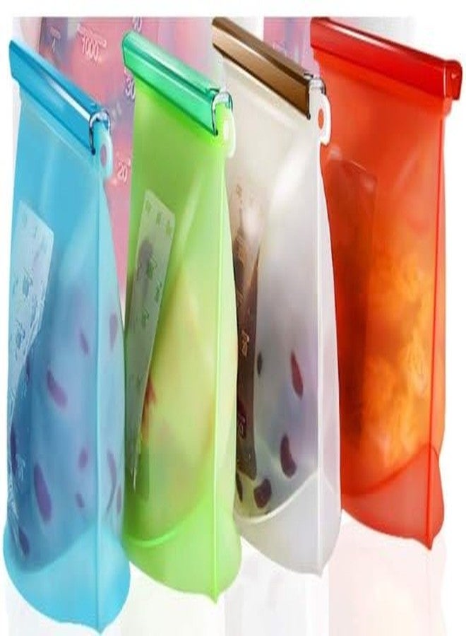 samtrish Silicone Food Storage Bag Containers, Airtight Seal Leakproof Freezer Bags for Snack, Sous Vide, Liquids, Fresh Lunch Preservation, Microwave & Dishwasher Safe - Image 2