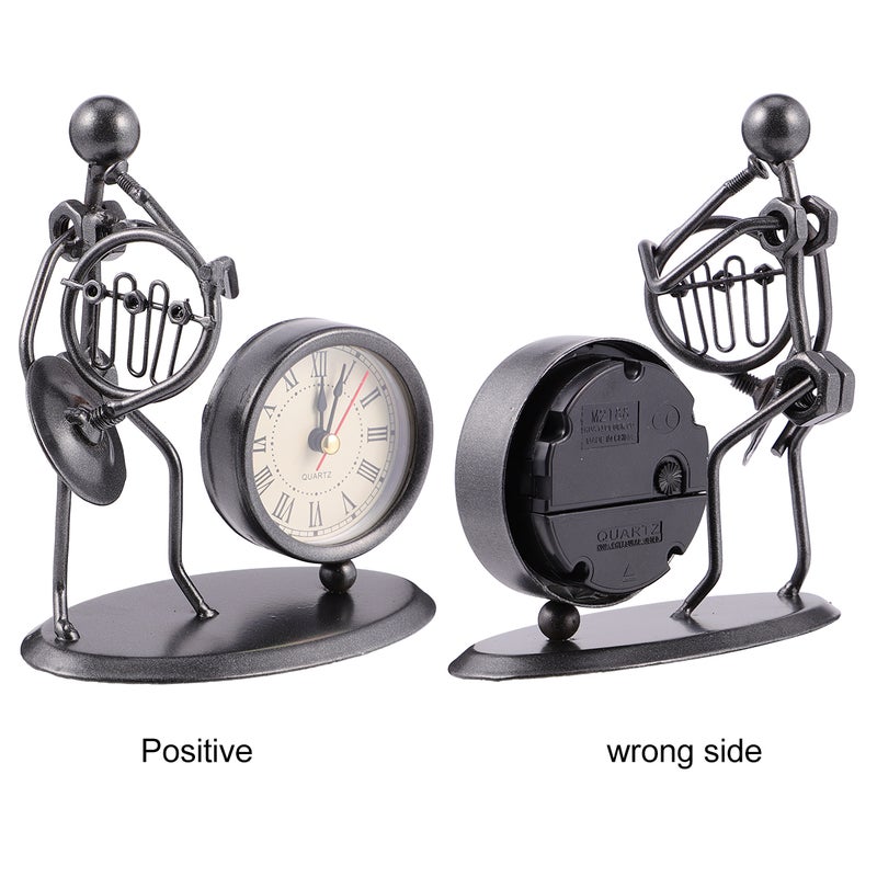 Vintage Clock Iron People Model Clock Clock without Battery for Home - Image 5