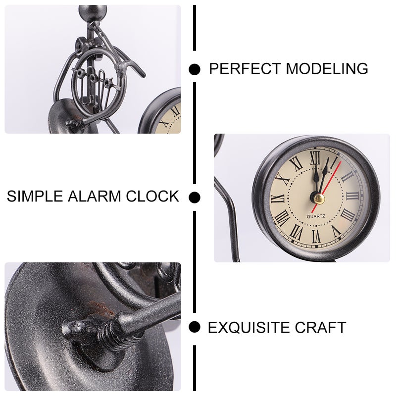 Vintage Clock Iron People Model Clock Clock without Battery for Home - Image 4