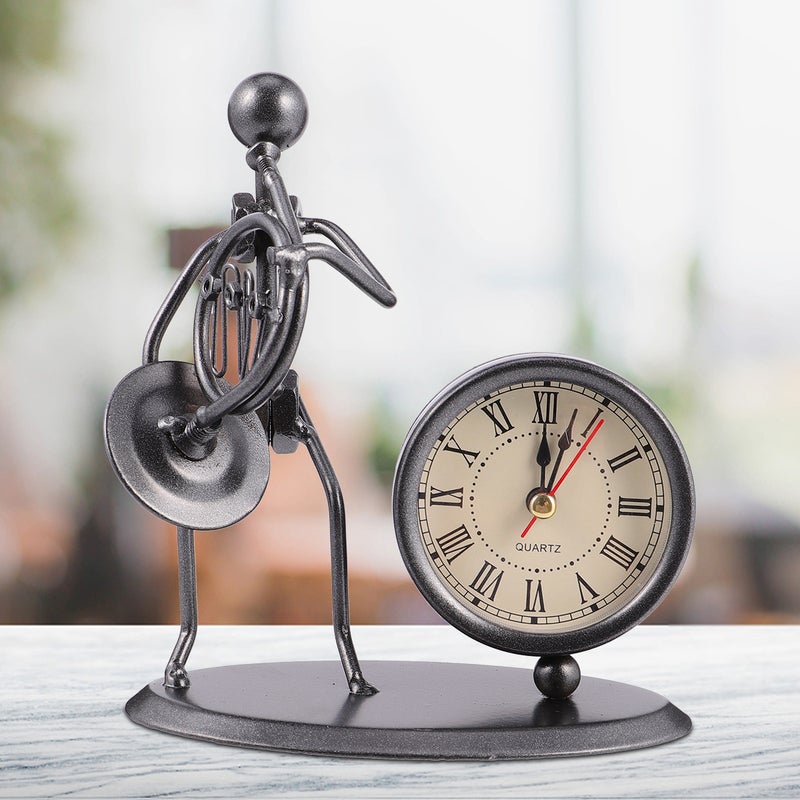 Vintage Clock Iron People Model Clock Clock without Battery for Home - Image 1