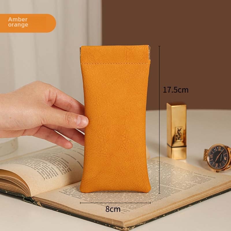 Generic Wholesale Unisex Sunglasses Pouch Snap Closure Amber Orange [glasses bag]] 