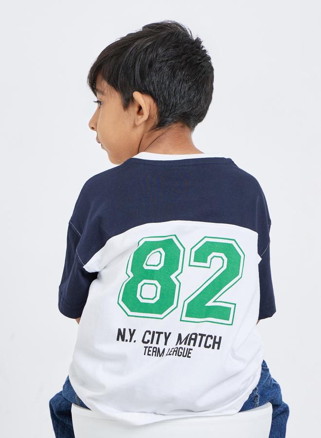 Styli Boys Color Block Printed Oversized T-Shirt - Image 1