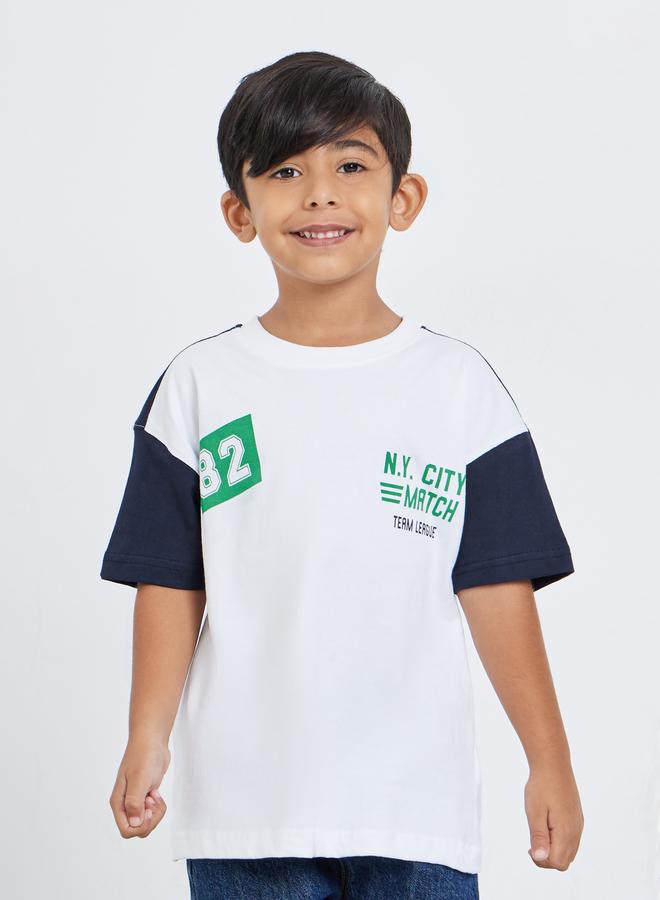 Styli Boys Color Block Printed Oversized T-Shirt - Image 3